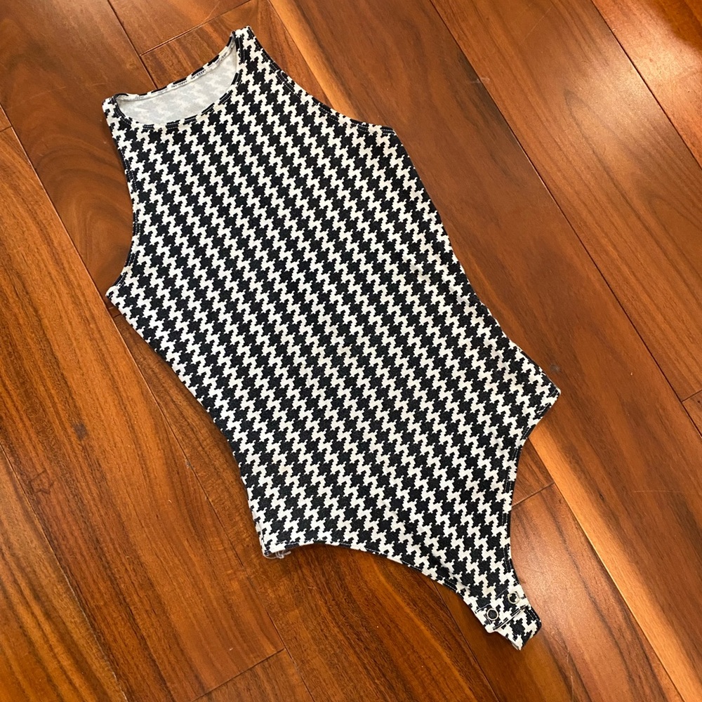 American Apparel Houndstooth Bodysuit